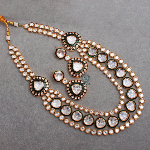 Tisya Polki Long Designer Necklace Set