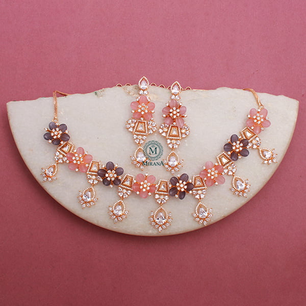 Pallavi Multi Colour Polki Designer Necklace Set