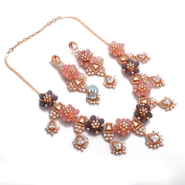 Pallavi Multi Colour Polki Designer Necklace Set