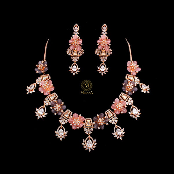 Pallavi Multi Colour Polki Designer Necklace Set