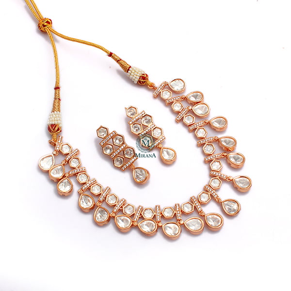 Arisha Polki Designer Necklace Set