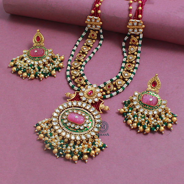 Nihari Multi Colour Antique Long Necklace Set