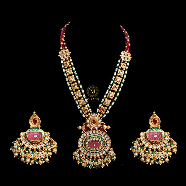 Nihari Multi Colour Antique Long Necklace Set