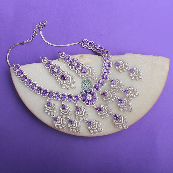 Rennie Lavender CZ Designer Necklace Set