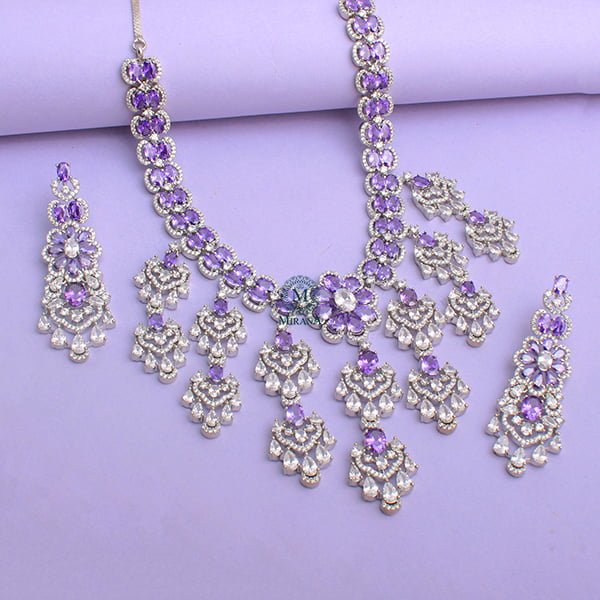 Rennie Lavender CZ Designer Necklace Set