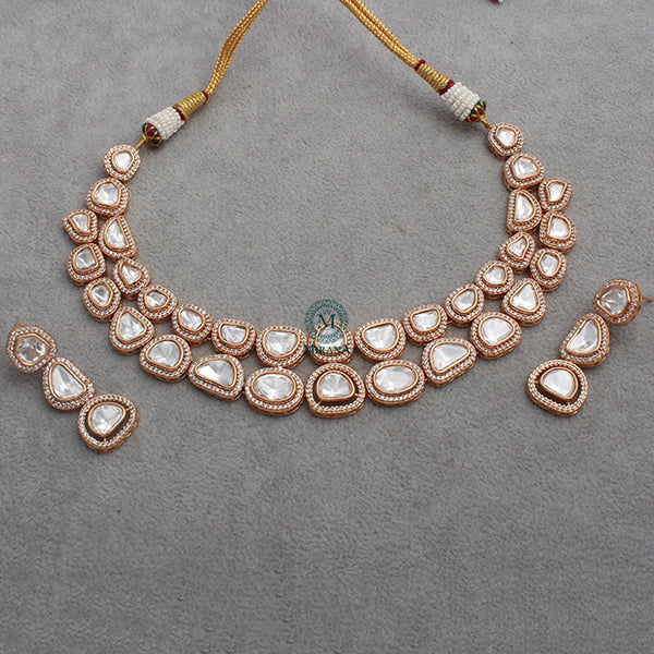 Myra Double Layered Uncut Polki Necklace Set