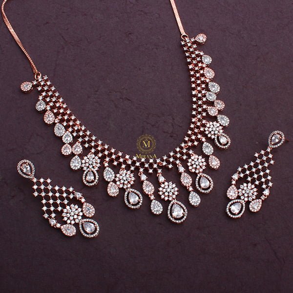 Raina CZ Designer Necklace Set