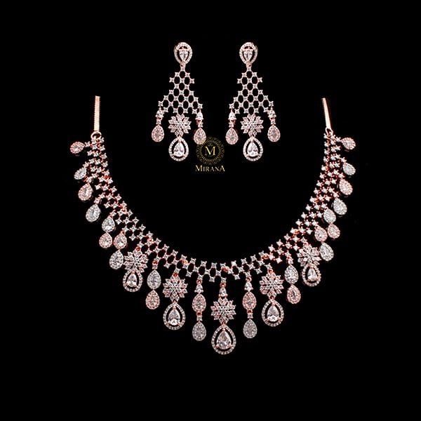 Raina CZ Designer Necklace Set