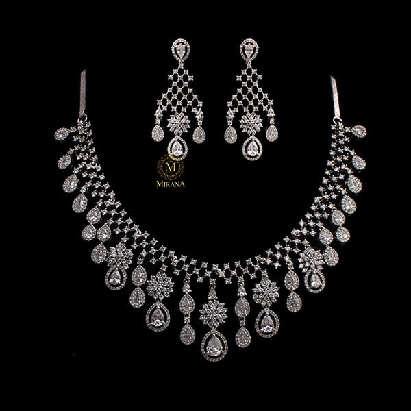 Raina CZ Designer Necklace Set