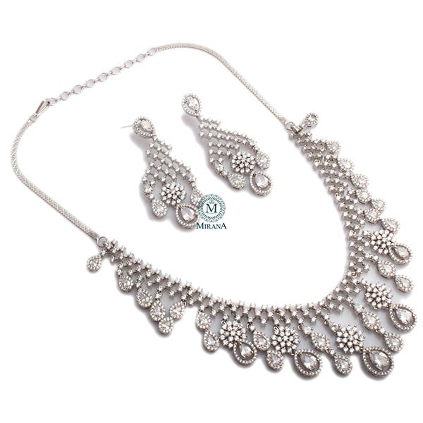 Raina CZ Designer Necklace Set