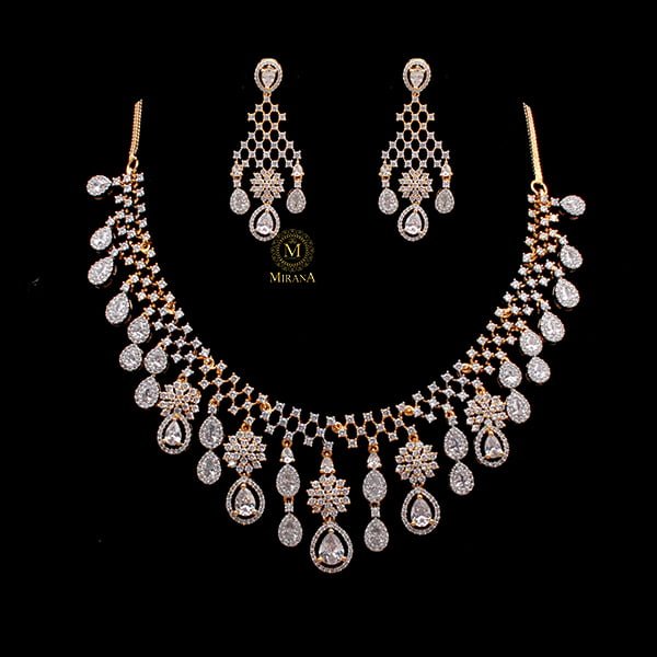 Raina CZ Designer Necklace Set