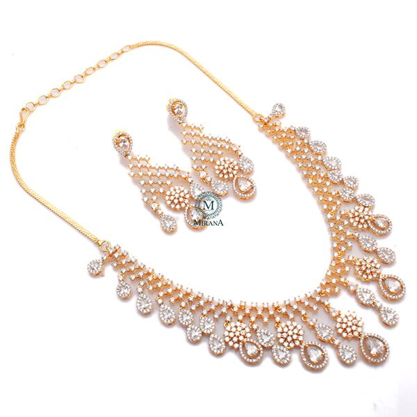 Raina CZ Designer Necklace Set