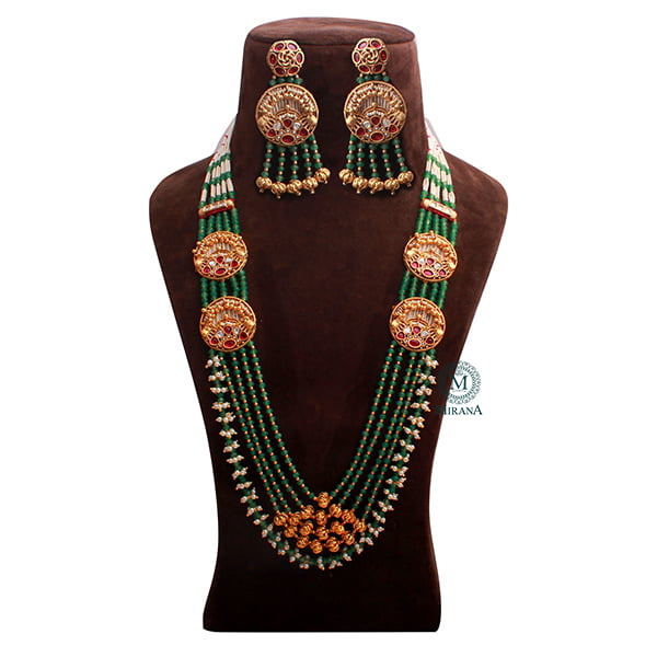 Rhysika Multi Colour Antique Long Necklace Set