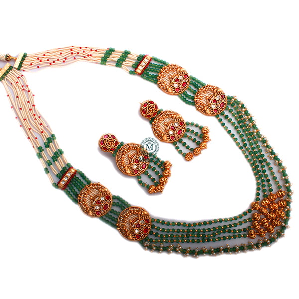 Rhysika Multi Colour Antique Long Necklace Set