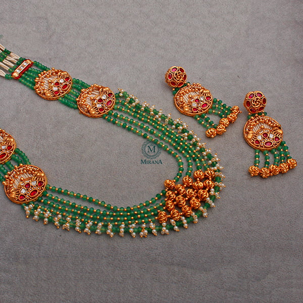 Rhysika Multi Colour Antique Long Necklace Set