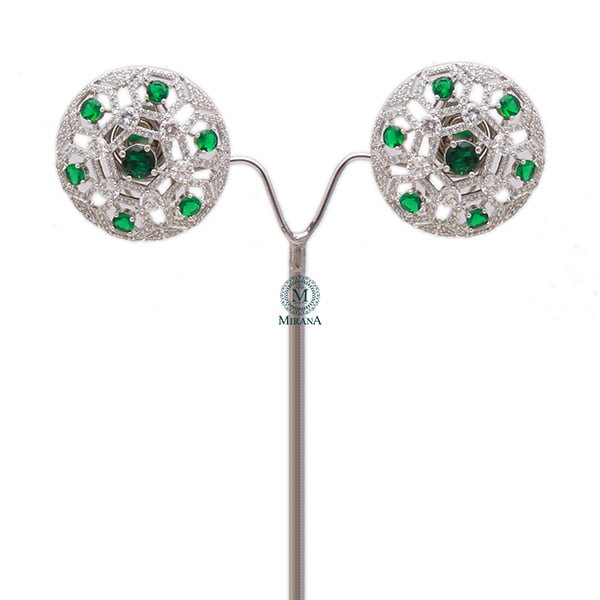 Kenzi Emerald Green CZ Designer Necklace Set