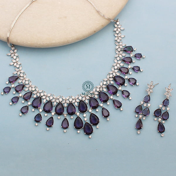 Elvi Lavender Designer Necklace Set