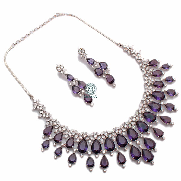 Elvi Lavender Designer Necklace Set