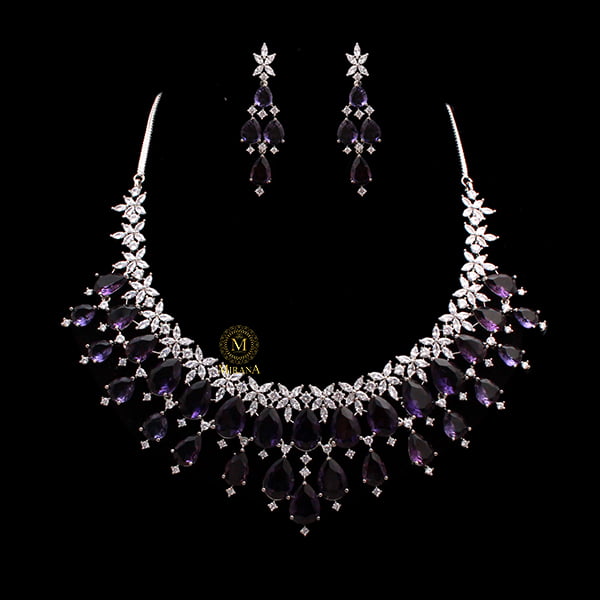 Elvi Lavender Designer Necklace Set