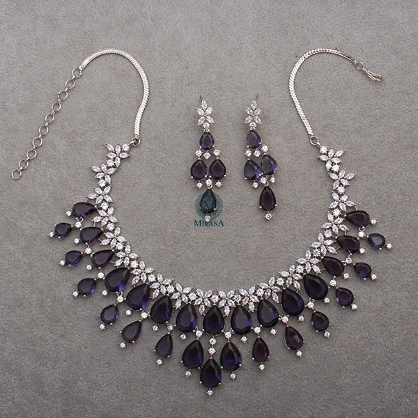 Elvi Lavender Designer Necklace Set