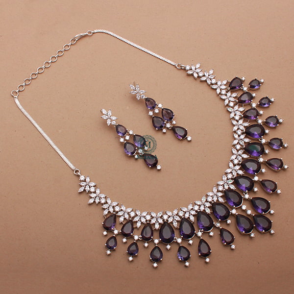 Elvi Lavender Designer Necklace Set