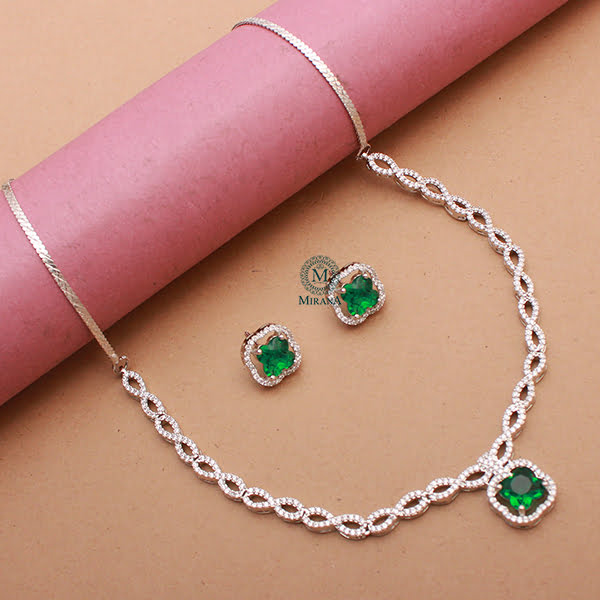 Mishi Emerald Green Designer Necklace Set