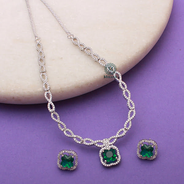 Mishi Emerald Green Designer Necklace Set