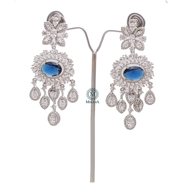 Freya Sapphire Blue Designer Necklace Set