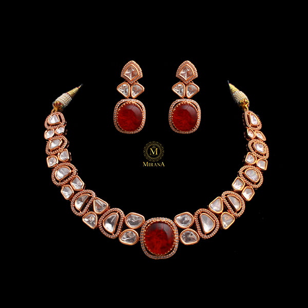 Shanaya Ruby Polki Designer Necklace Set