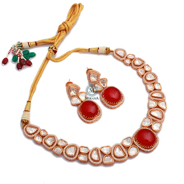 Shanaya Ruby Polki Designer Necklace Set