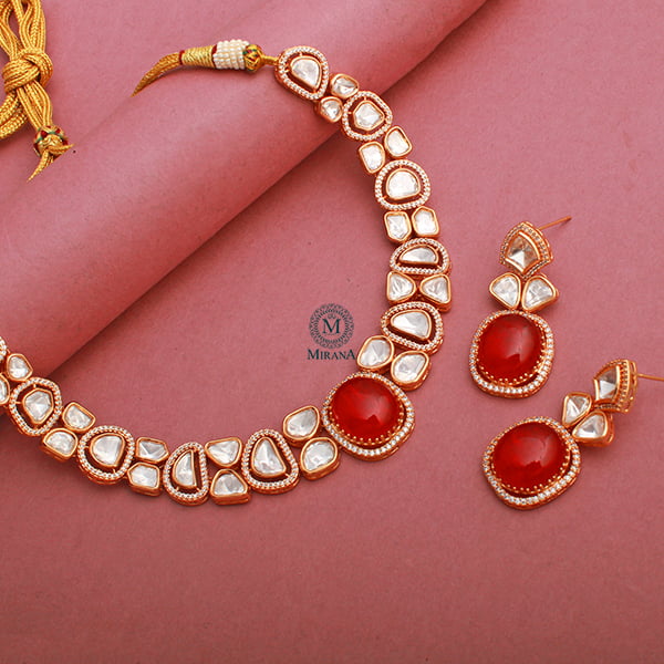 Shanaya Ruby Polki Designer Necklace Set