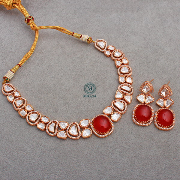 Shanaya Ruby Polki Designer Necklace Set