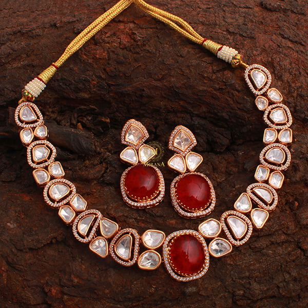 Shanaya Ruby Polki Designer Necklace Set