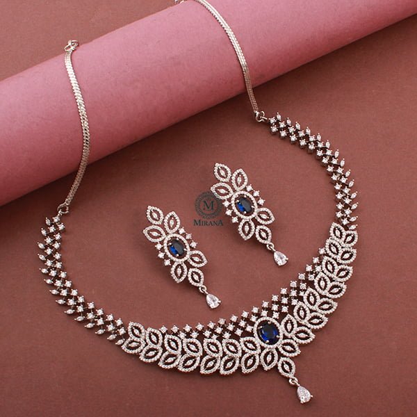 Calle Sapphire Blue Designer Necklace Set