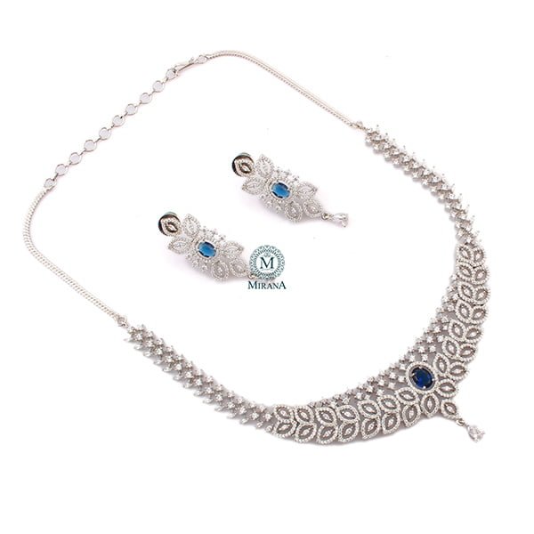 Calle Sapphire Blue Designer Necklace Set