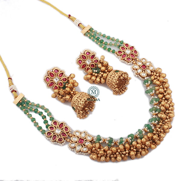 Kitashi Multi Colour Antique Necklace Set