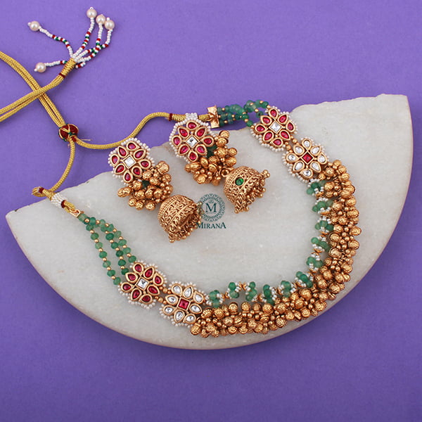 Kitashi Multi Colour Antique Necklace Set