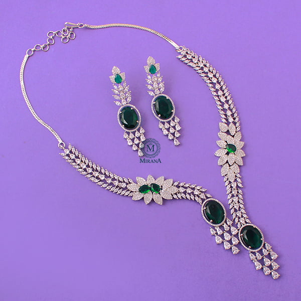 Bella Emerald Green Designer Necklace Set