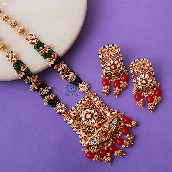 Jaanki Multi Antique Long Necklace Set