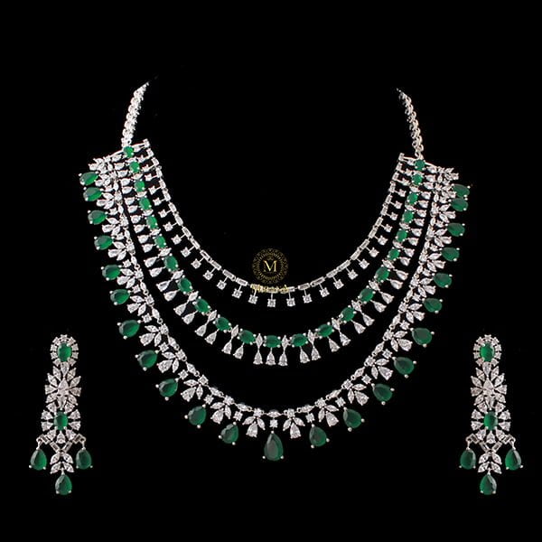 Nori Emerald Green Layered Designer Necklace Set