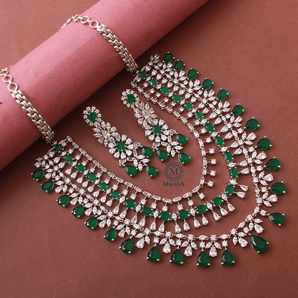 Nori Emerald Green Layered Designer Necklace Set