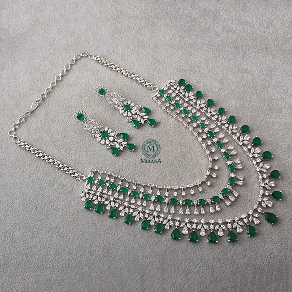 Nori Emerald Green Layered Designer Necklace Set