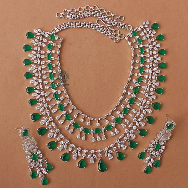 Nori Emerald Green Layered Designer Necklace Set