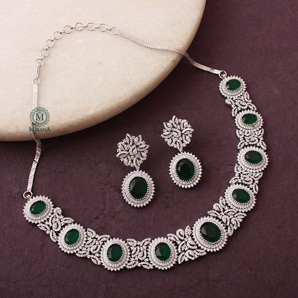 Georgia Emerald Green Designer Necklace Set