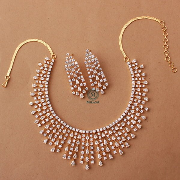 Valentine Waterfall Designer Necklace Set