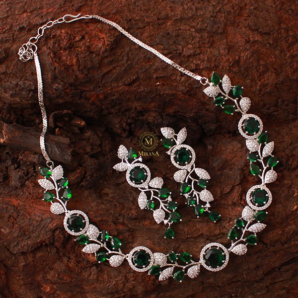 Jasmine Emerald Green Designer Necklace Set