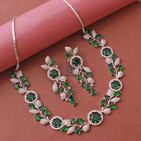 Jasmine Emerald Green Designer Necklace Set