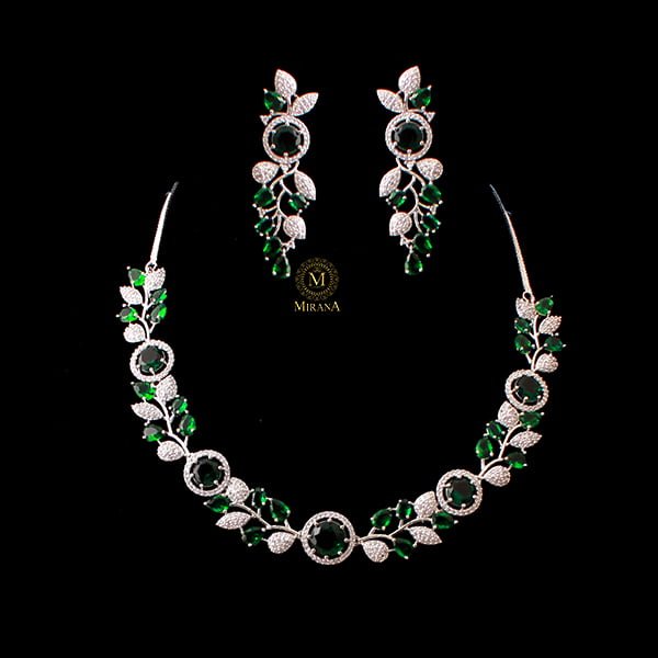 Jasmine Emerald Green Designer Necklace Set