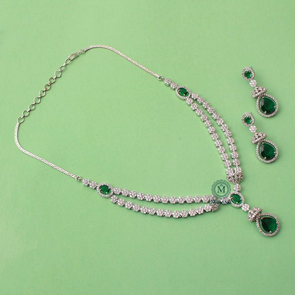 Ceria Emerald Green Layered Necklace Set