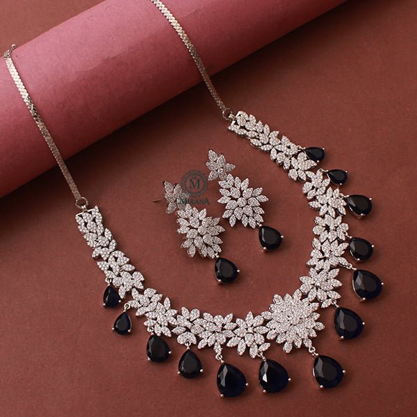 Mysha Sapphire Blue Designer Necklace Set
